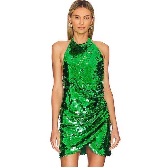 New Ronny Kobo Revolve Jo Dress in Green Medium - Picture 1 of 15